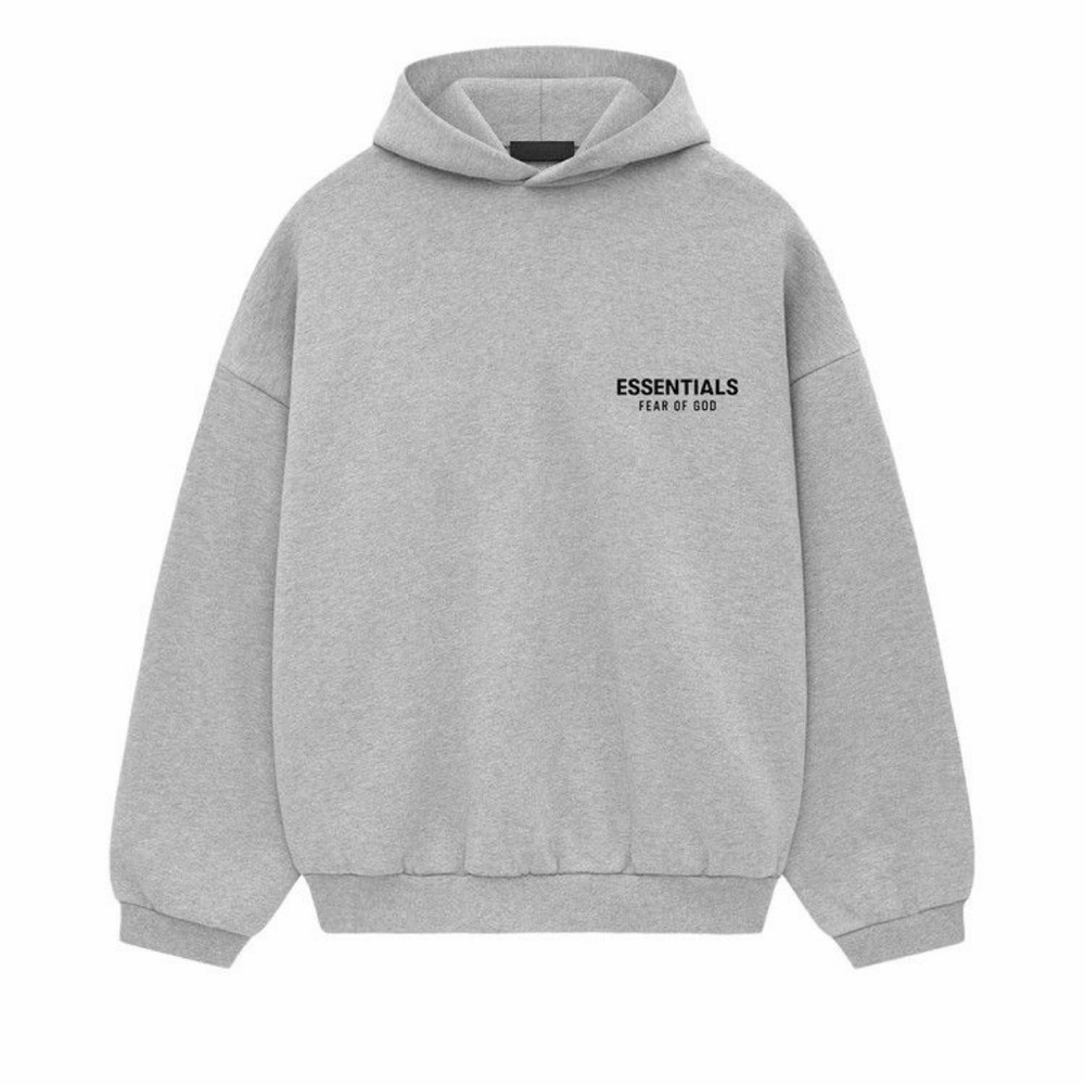 Fear of God ESSENTIALS Light Heather Grey Fleece Hoodie
